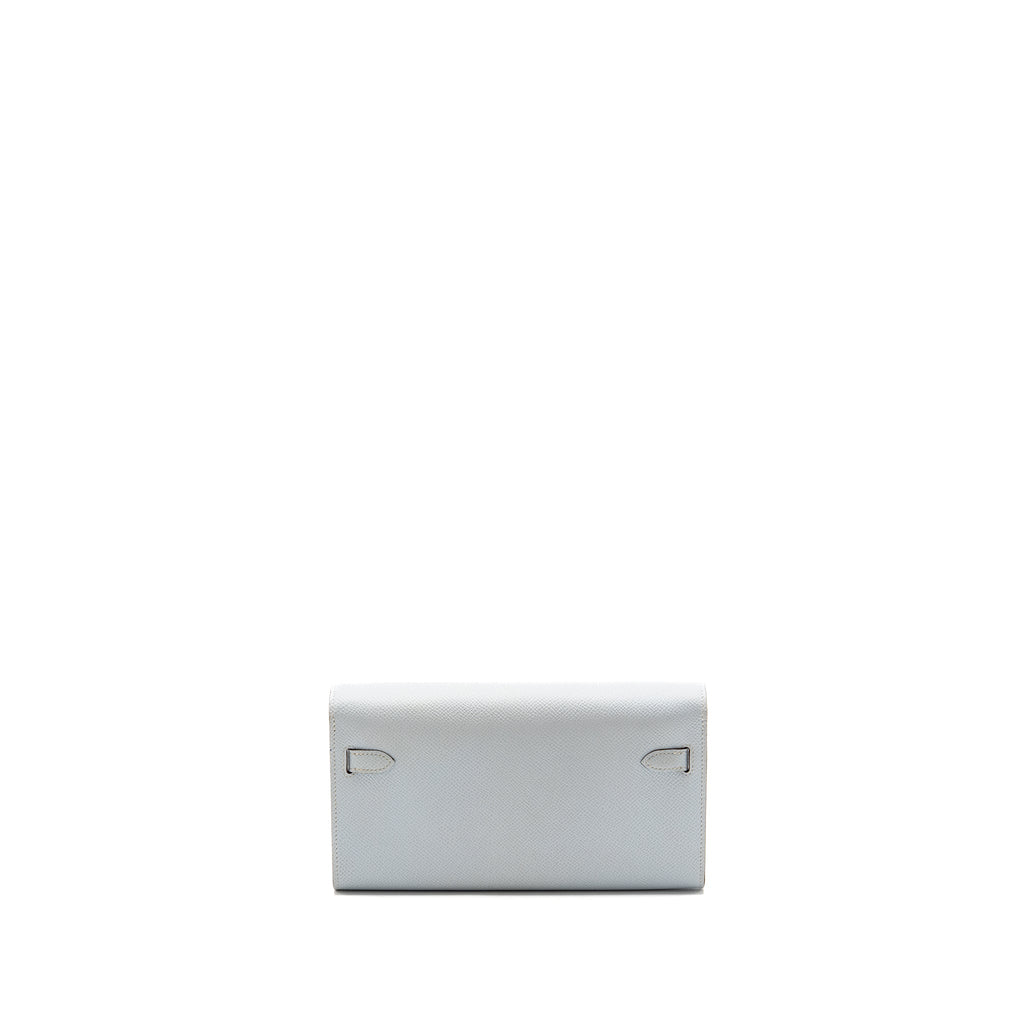 Hermes Classic Kelly to Go Epsom Blue Brume GHW