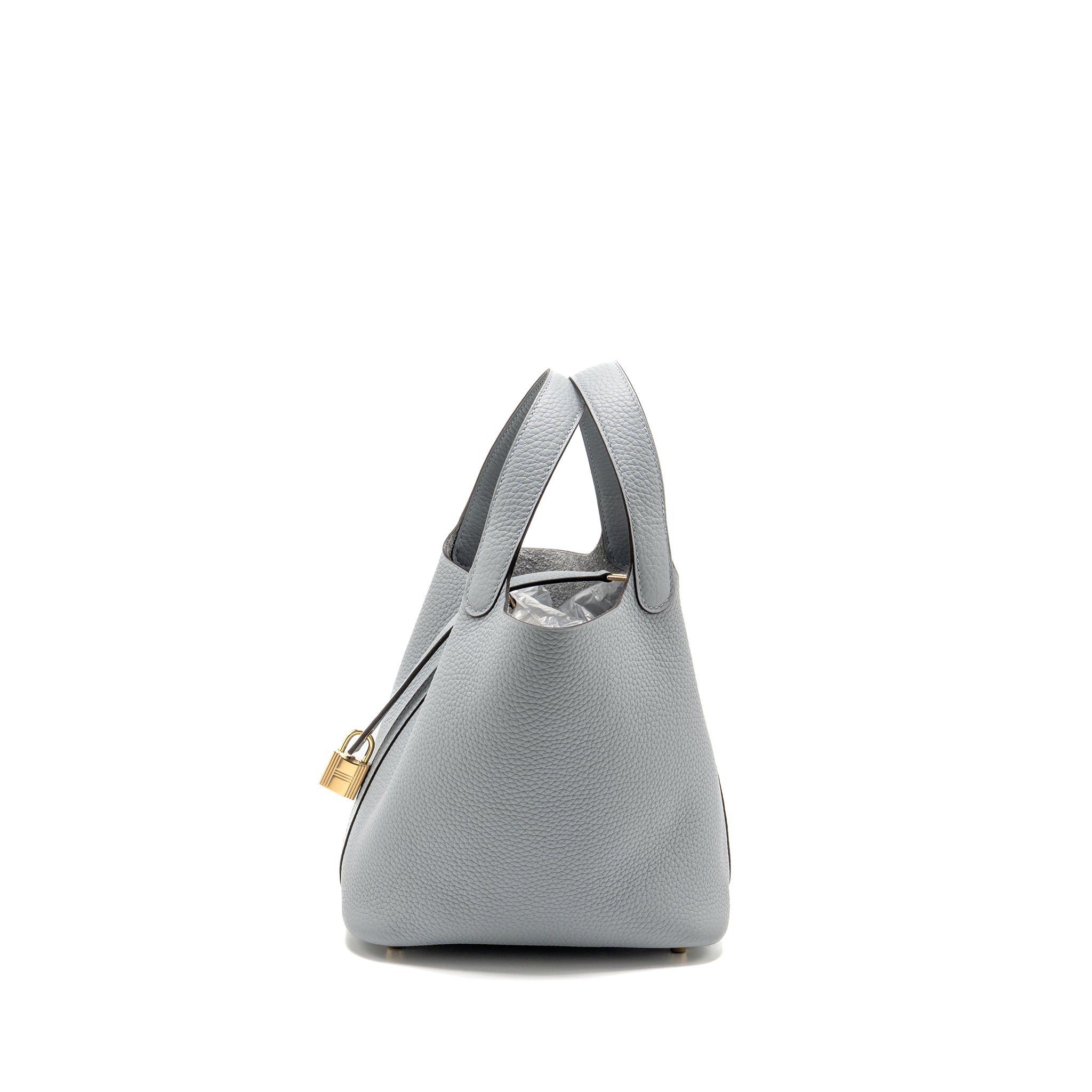 HERMES PICOTIN 18 LOCK BAG CLEMENCE GRIS PANTIN LGHW