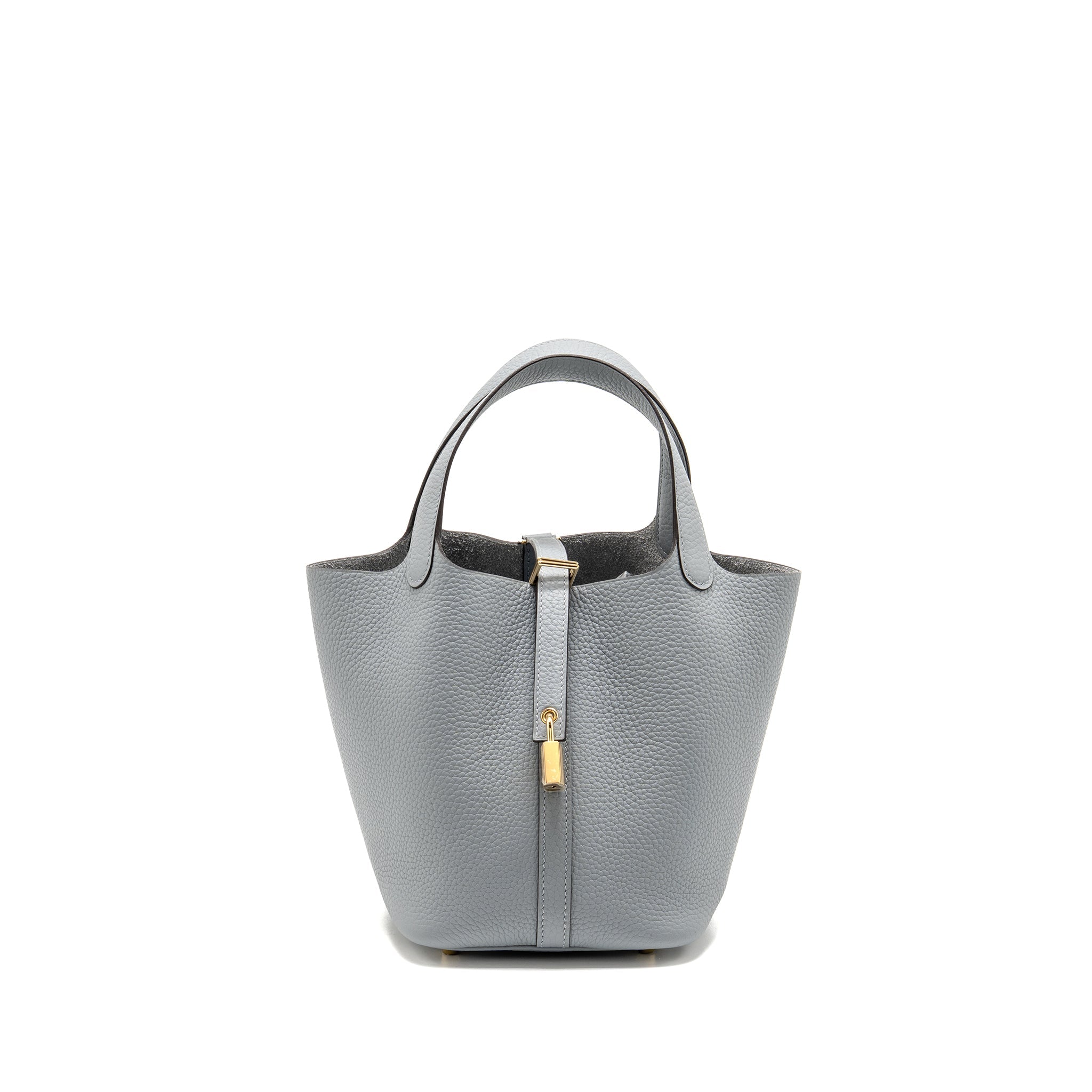 HERMES PICOTIN 18 LOCK BAG CLEMENCE GRIS PANTIN LGHW