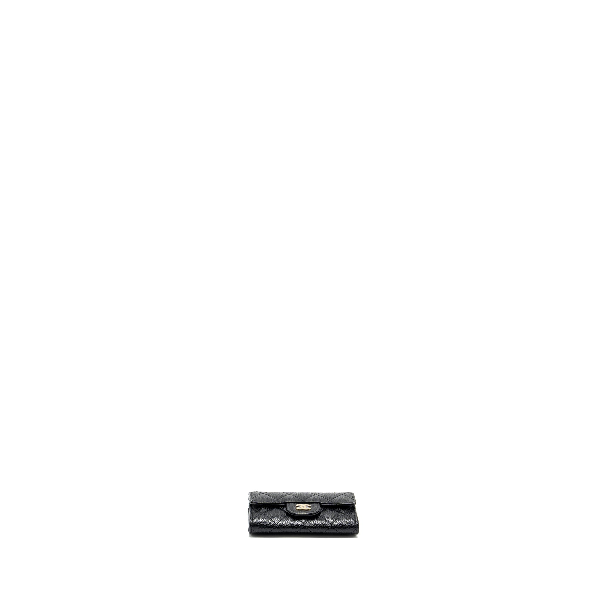 CHANEL CLASSIC FLAP CARD HOLDER CAVIAR BLACK GHW (MICROCHIP)