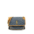 SAINT LAURENT/YSL NIKI SHOULDER BAG DENIM BLUE/ CINNAMON GHW