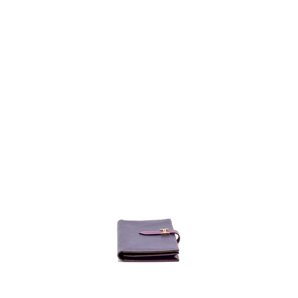 HERMES BEARN WALLET SPECIAL ORDER EPSOM PURPLE/MULTICOLOUR GHW