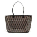 GOYARD ARTOIS MM HANDBAG GOYARDINE CANVAS/CALFSKIN BLACK SHW