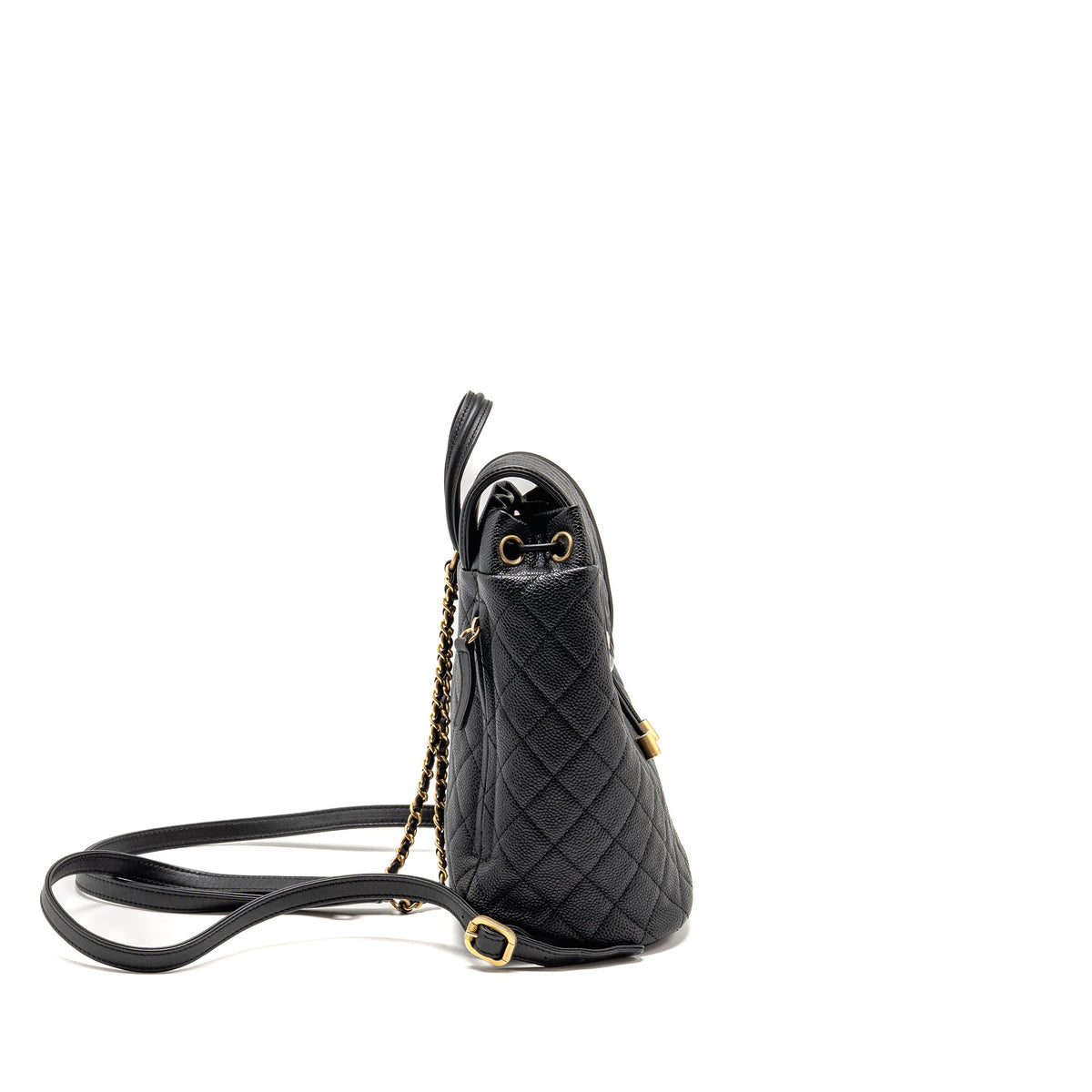 Chanel CC Filigree Backpack Caviar Black GHW