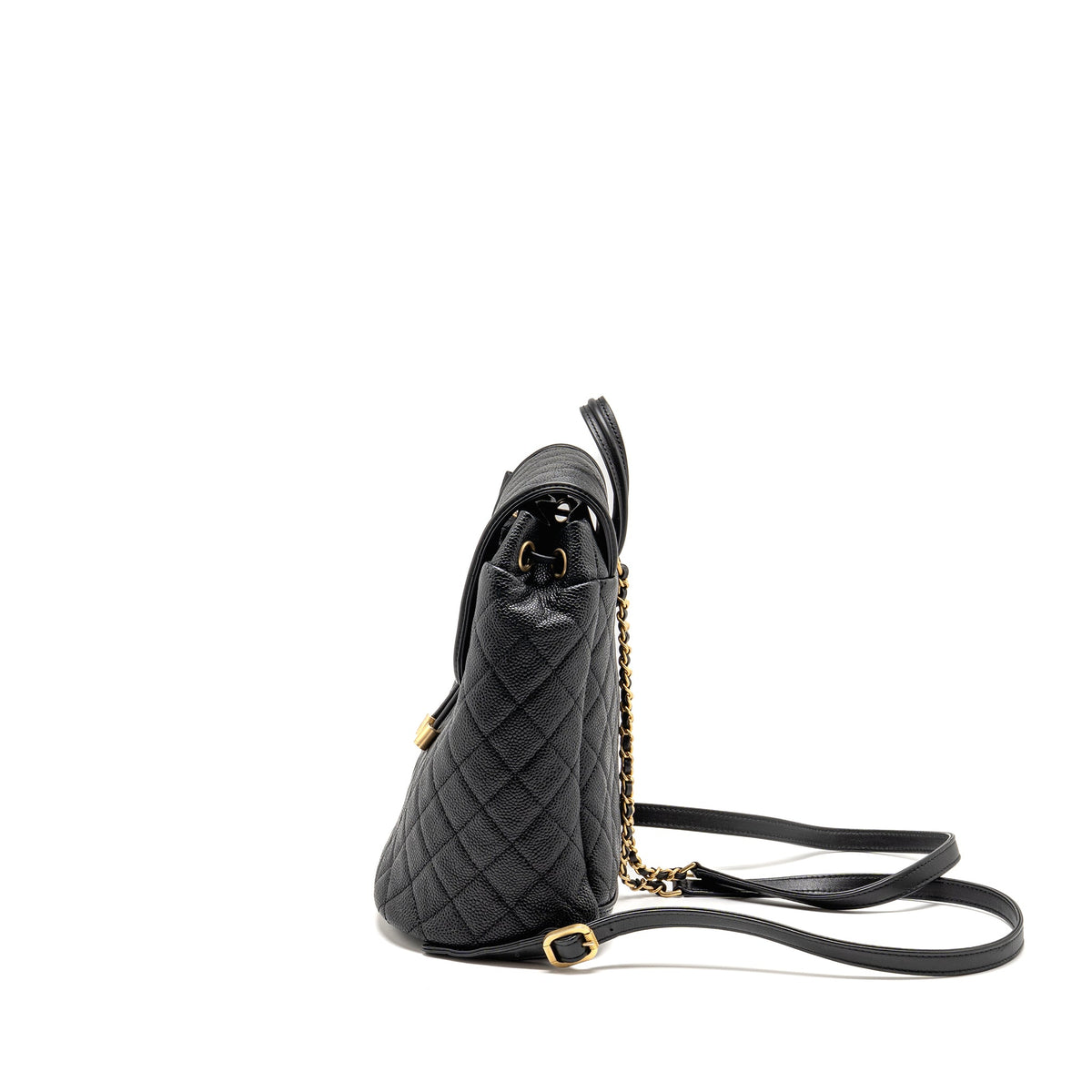 Chanel CC Filigree Backpack Caviar Black GHW