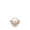 CHANEL 24S MINI ROUND BOW POUCH BAG WITH CHAIN CAVIAR WHITE GHW (MICROCHIP)