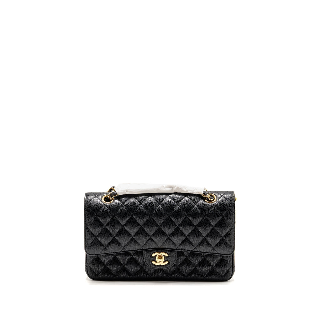 CHANEL MEDIUM CLASSIC DOUBLE FLAP BAG CAVIAR BLACK GHW