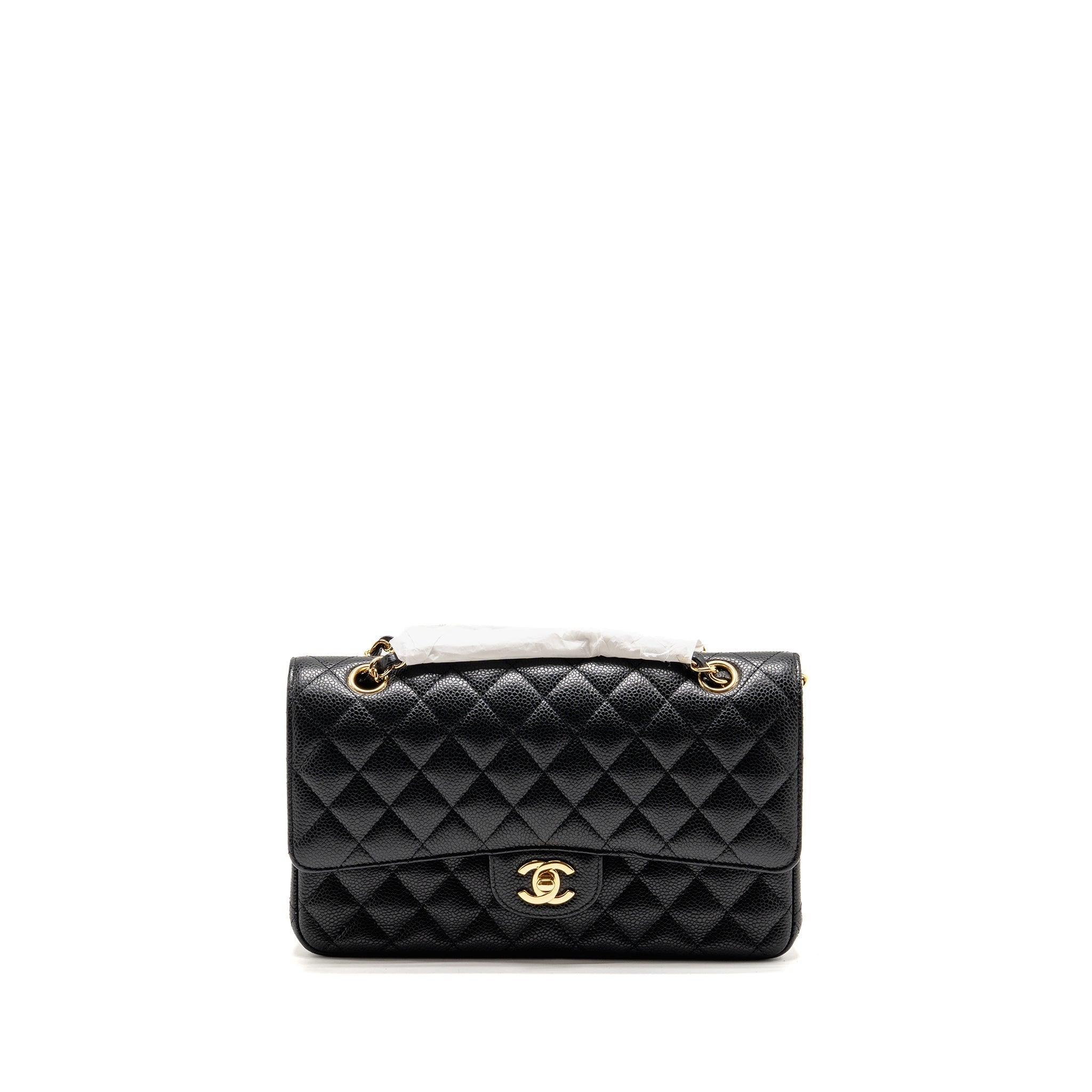 CHANEL MEDIUM CLASSIC DOUBLE FLAP BAG CAVIAR BLACK GHW