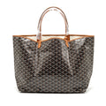 GOYARD SAINT LOUIS GM TOTE BAG GOYARDINE CANVAS/LEATHER BLACK/BROWN SHW