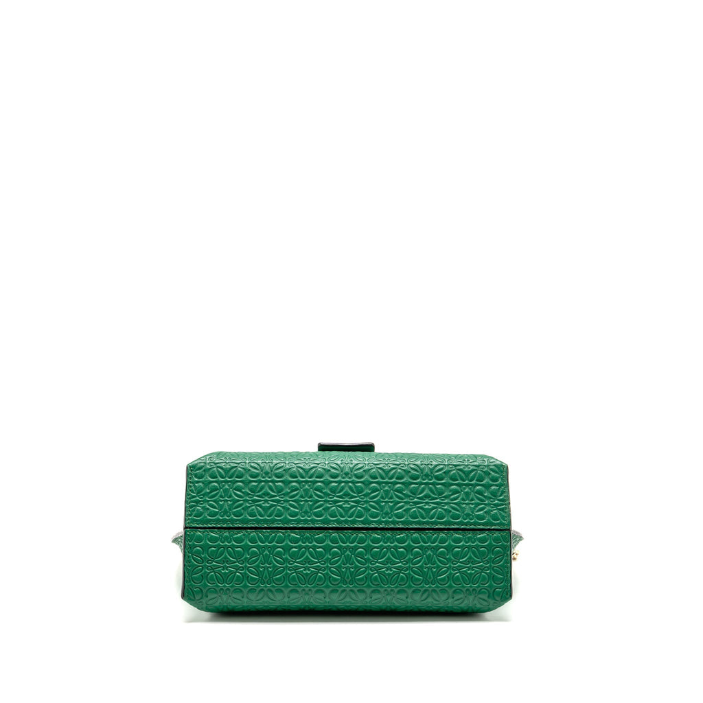 LOEWE AVENUE ANAGRAM CROSSBODY BAG EMBOSSED CALFSKIN GREEN GHW