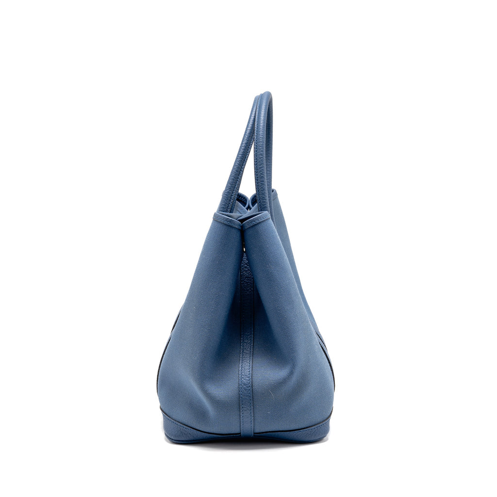 HERMES GARDEN PARTY 36 CANVAS/NEGONDA BLUE AGATE SHW