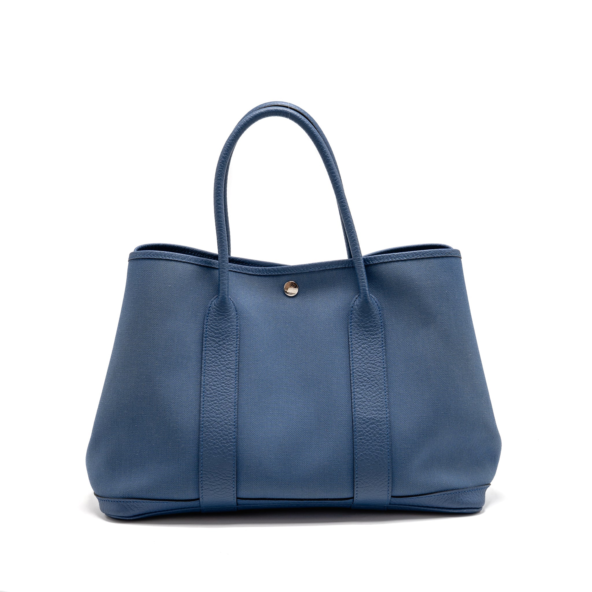 HERMES GARDEN PARTY 36 CANVAS/NEGONDA BLUE AGATE SHW