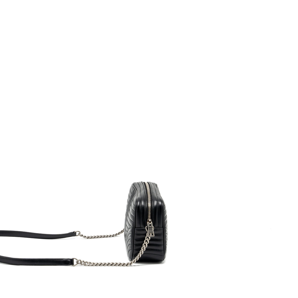 PRADA DIAGRAMME CAMERA CROSSBODY BAG CALFSKIN BLACK RUTHENIUM HARDWARE