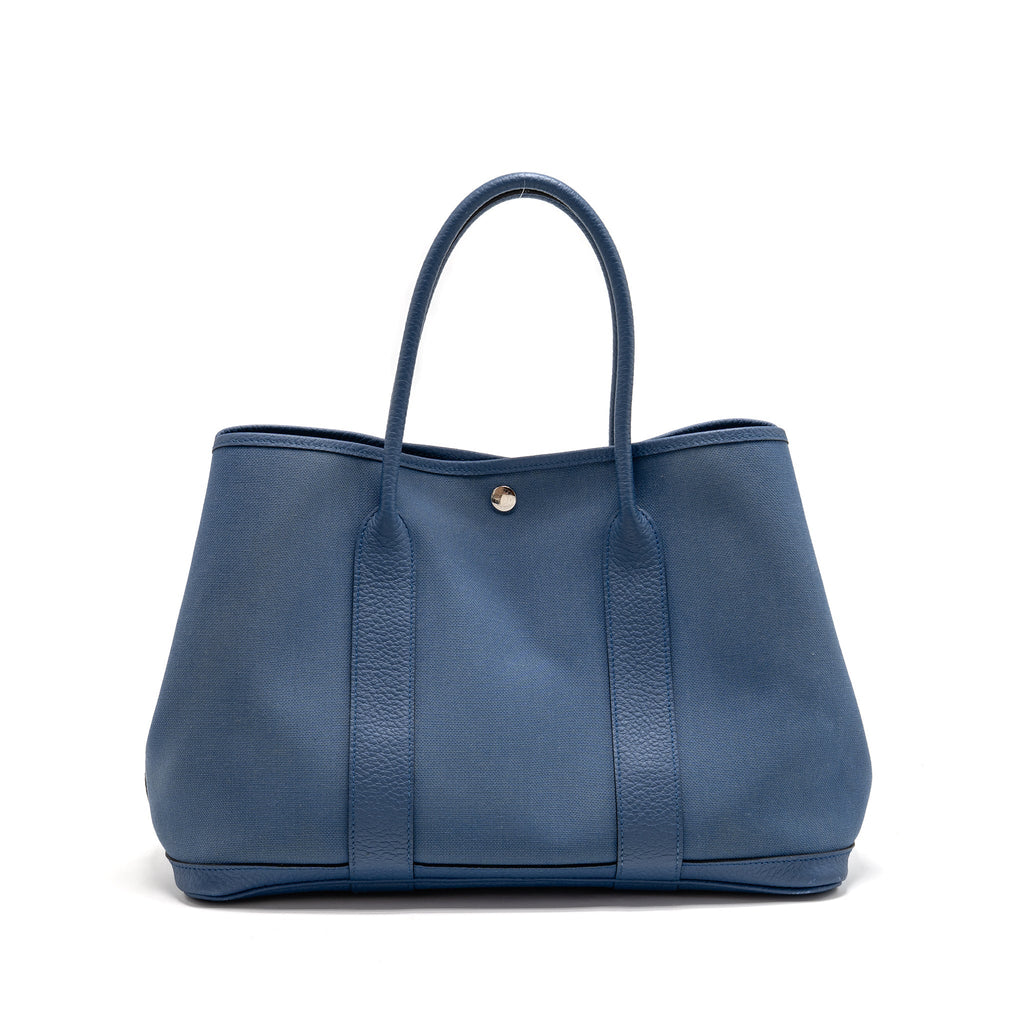 HERMES GARDEN PARTY 36 CANVAS/NEGONDA BLUE AGATE SHW