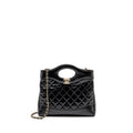 CHANEL MINI 31 BAG SHINY CALFSKIN BLACK LGHW (MICROCHIP)