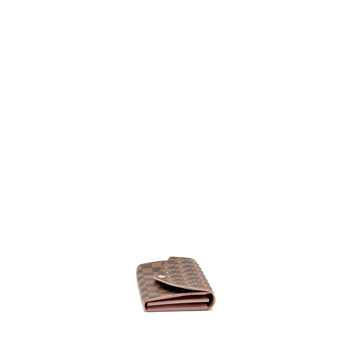 Louis Vuitton Sarah Portefeuille Long Wallet Damier Ebene Canvas Pink GHW