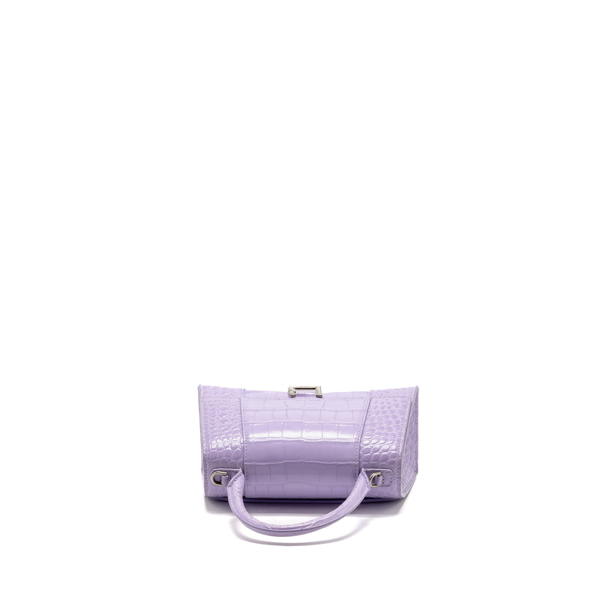 Balenciaga Small Hourglass Bag Croc-Embossed Calfskin Lilac SHW