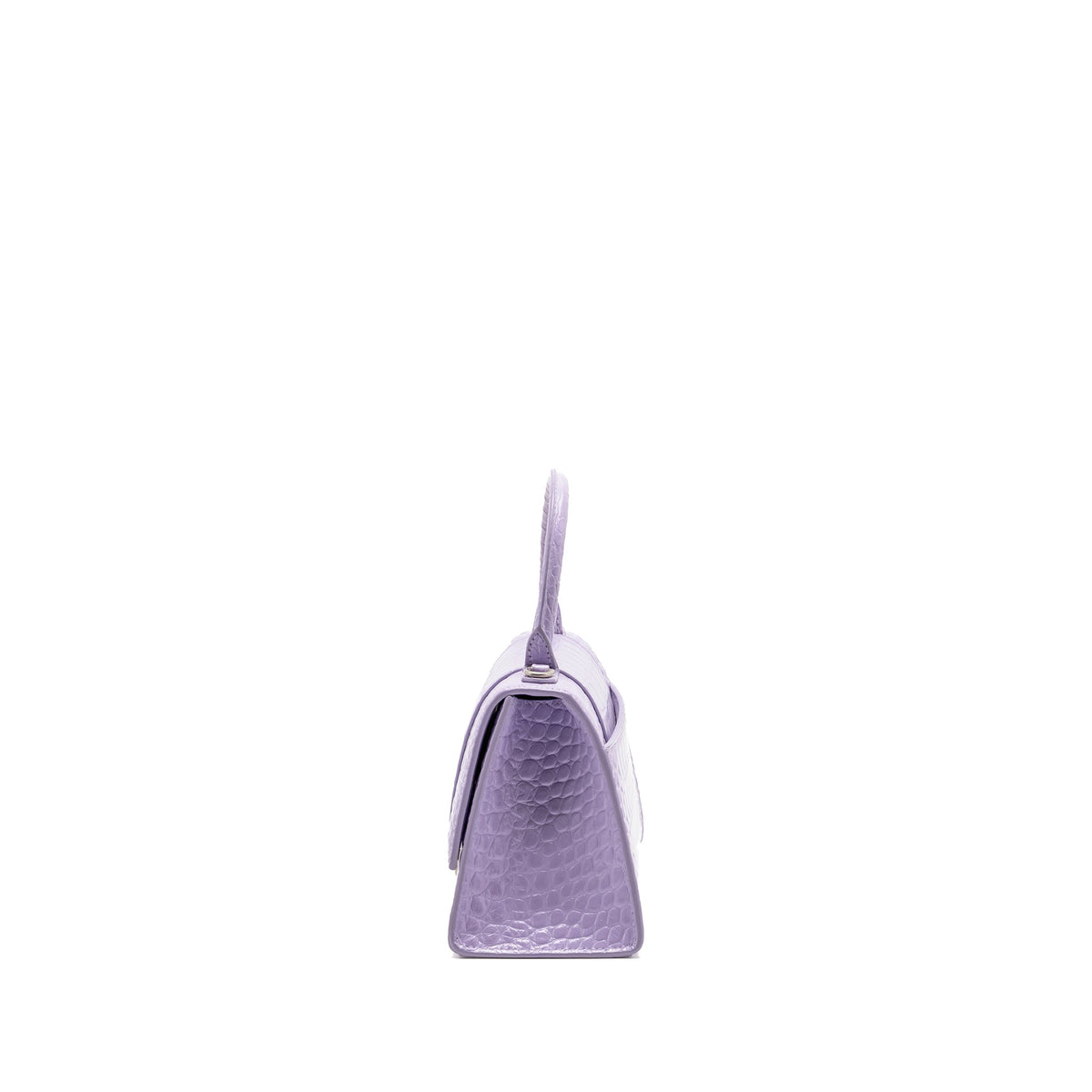 Balenciaga Small Hourglass Bag Croc-Embossed Calfskin Lilac SHW