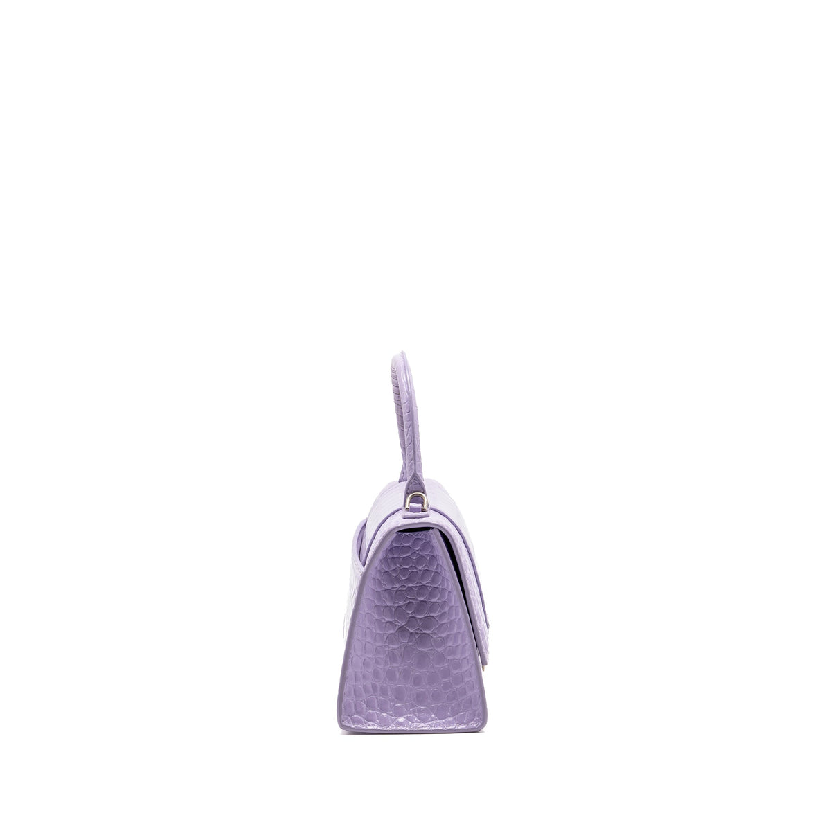 Balenciaga Small Hourglass Bag Croc-Embossed Calfskin Lilac SHW