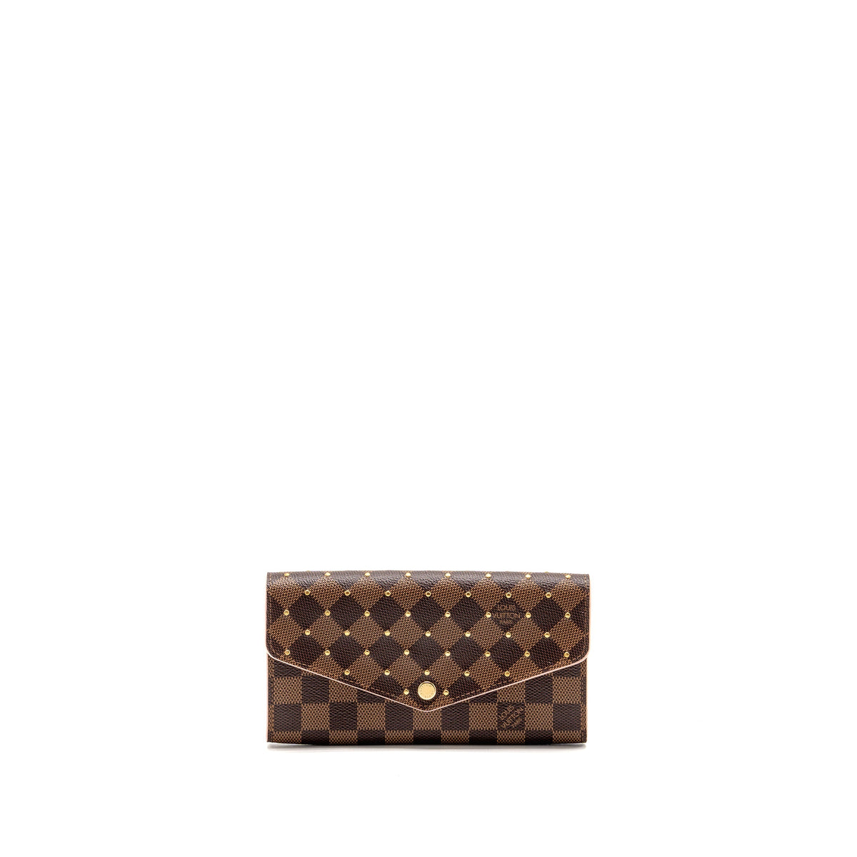 Louis Vuitton Sarah Portefeuille Long Wallet Damier Ebene Canvas Pink GHW