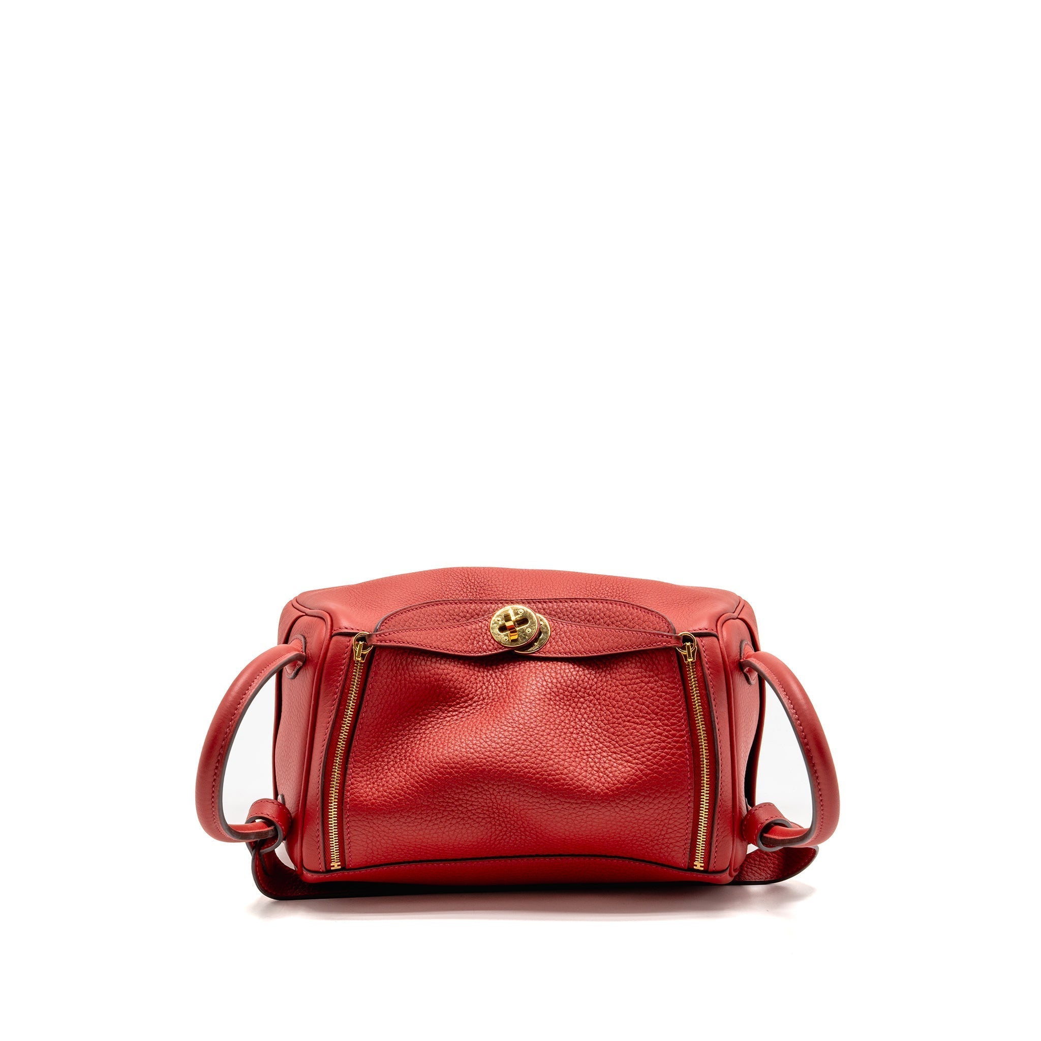HERMES LINDY 26 CLEMENCE ROUGE CASAQUE GHW