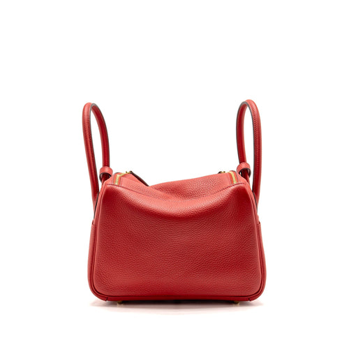 HERMES LINDY 26 CLEMENCE ROUGE CASAQUE GHW