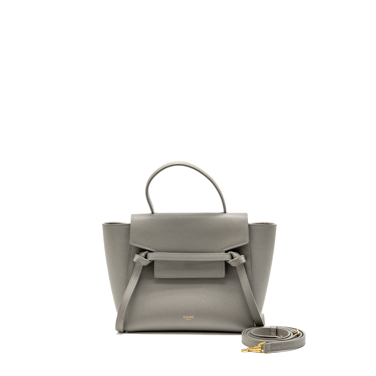 Celine Nano Belt Bag Grained Calfskin Grey GHW
