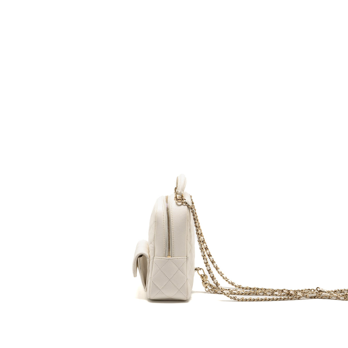 Chanel 24C Mini Backpack Caviar White LGHW (Microchip)