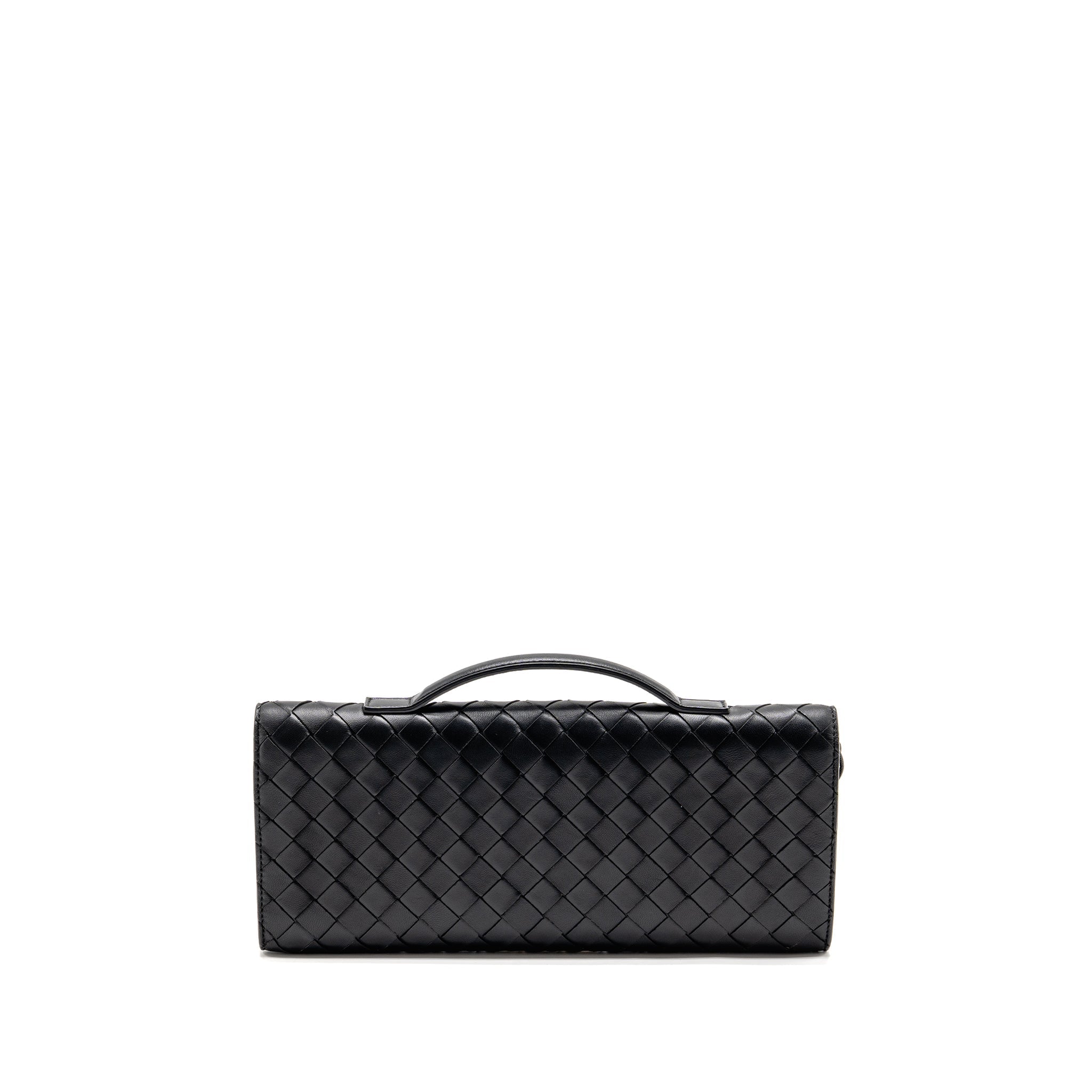 BOTTEGA VENETA ANDIAMO CLUTCH INTRECCIATO CALFSKIN BLACK GHW