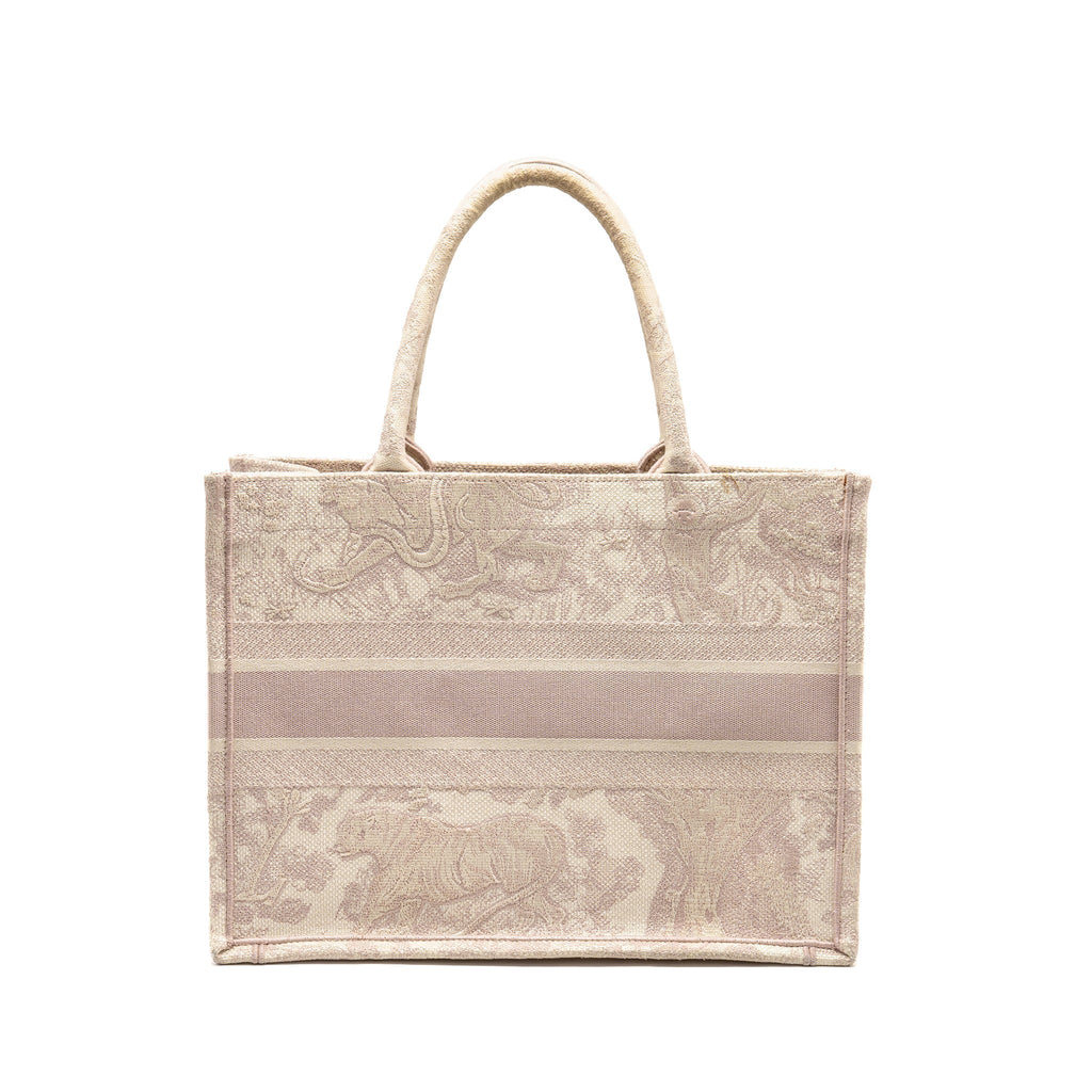 DIOR MEDIUM BOOK TOTE PINK TOILE DE JOUY EMBROIDERY