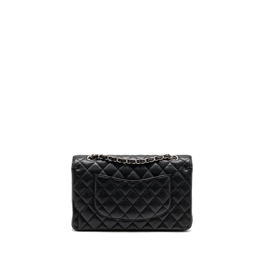 CHANEL MEDIUM CLASSIC DOUBLE FLAP BAG CAVIAR BLACK SHW