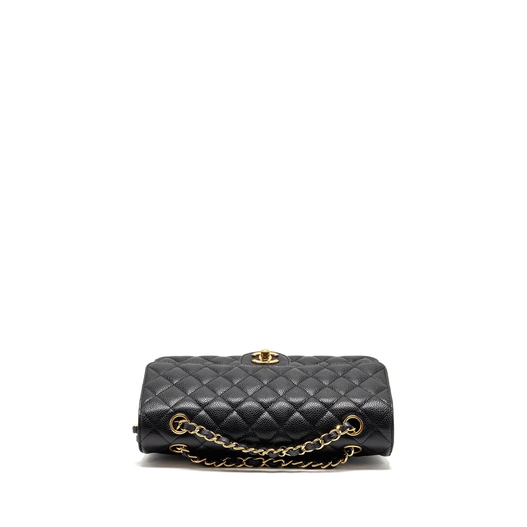 CHANEL MEDIUM CLASSIC DOUBLE FLAP BAG CAVIAR BLACK GHW