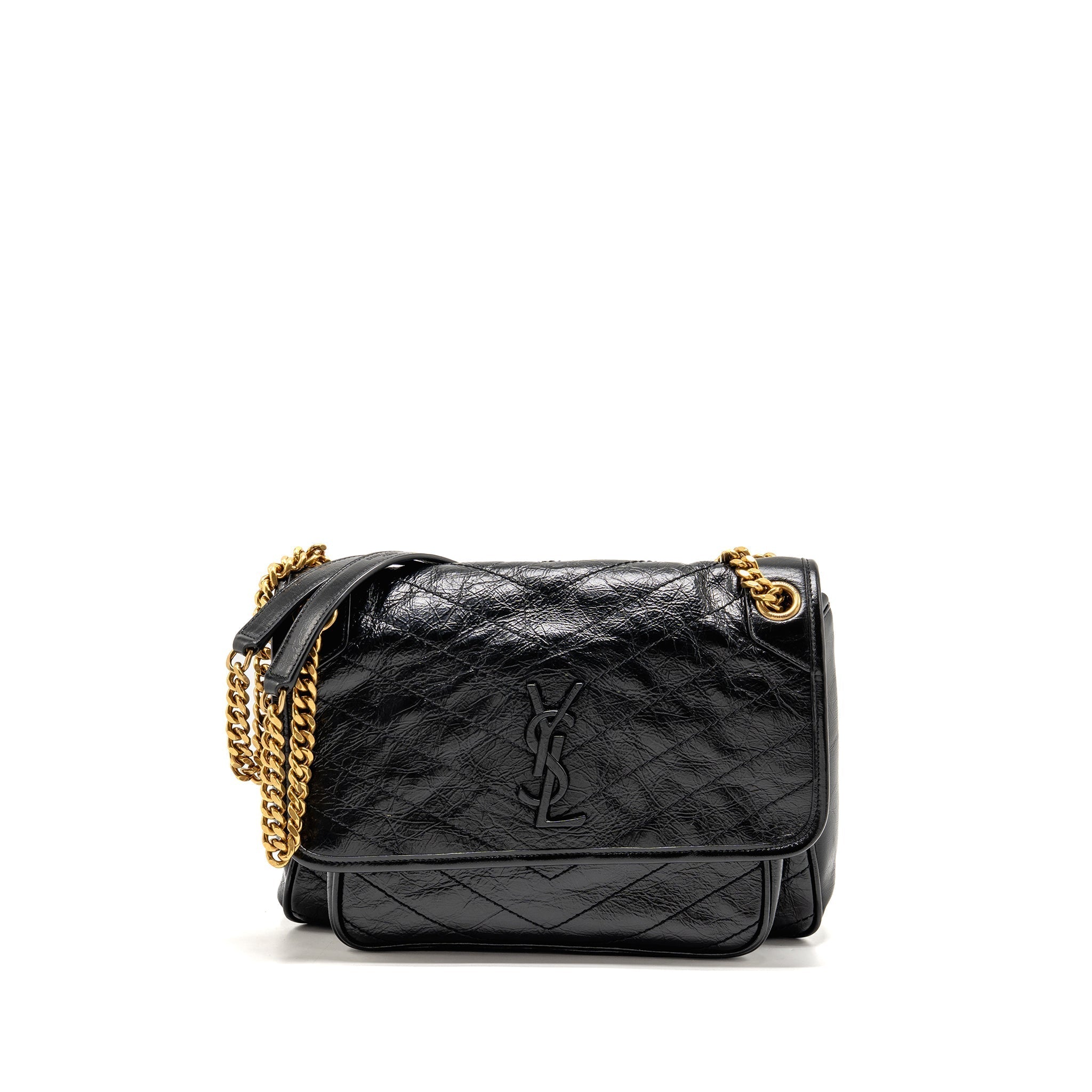 SAINT LAURENT/YSL MEDIUM NIKI CHAIN BAG VINTAGE CALFSKIN BLACK GHW
