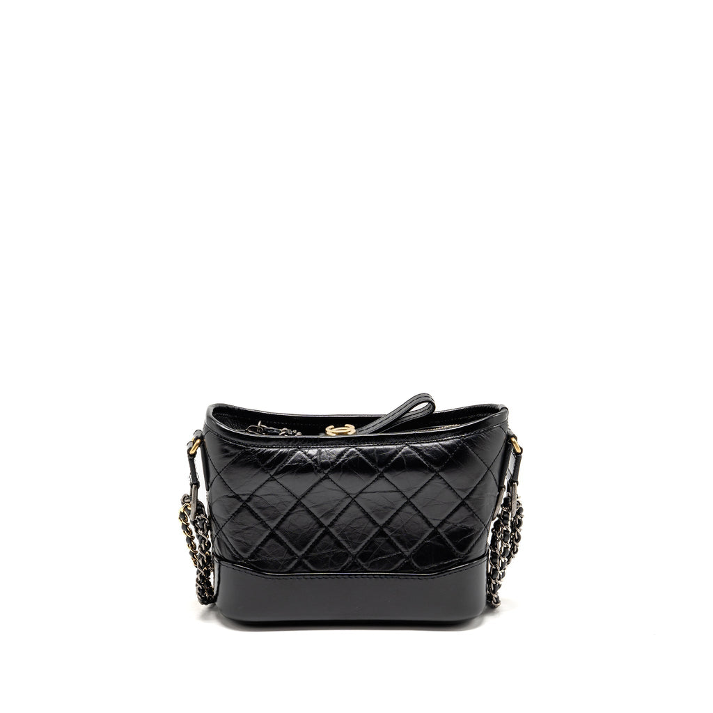 CHANEL SMALL GABRIELLE HOBO BAG CALFSKIN BLACK MULTICOLOR HARDWARE