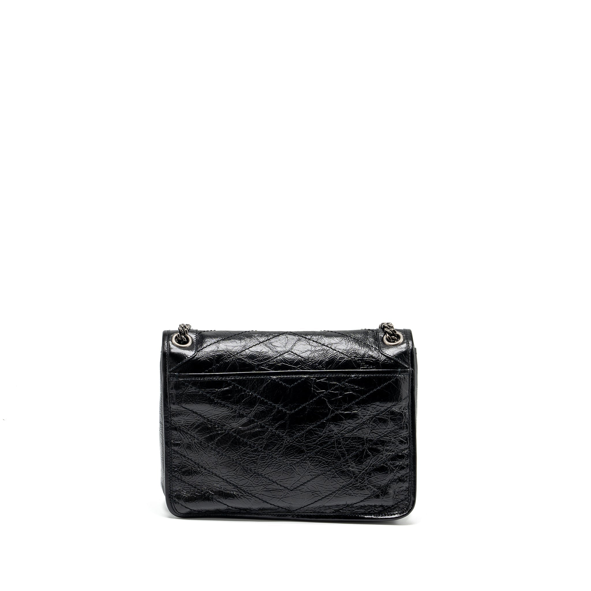 SAINT LAURENT MEDIUM NIKI CALFSKIN BLACK RUTHENIUM HARDWARE