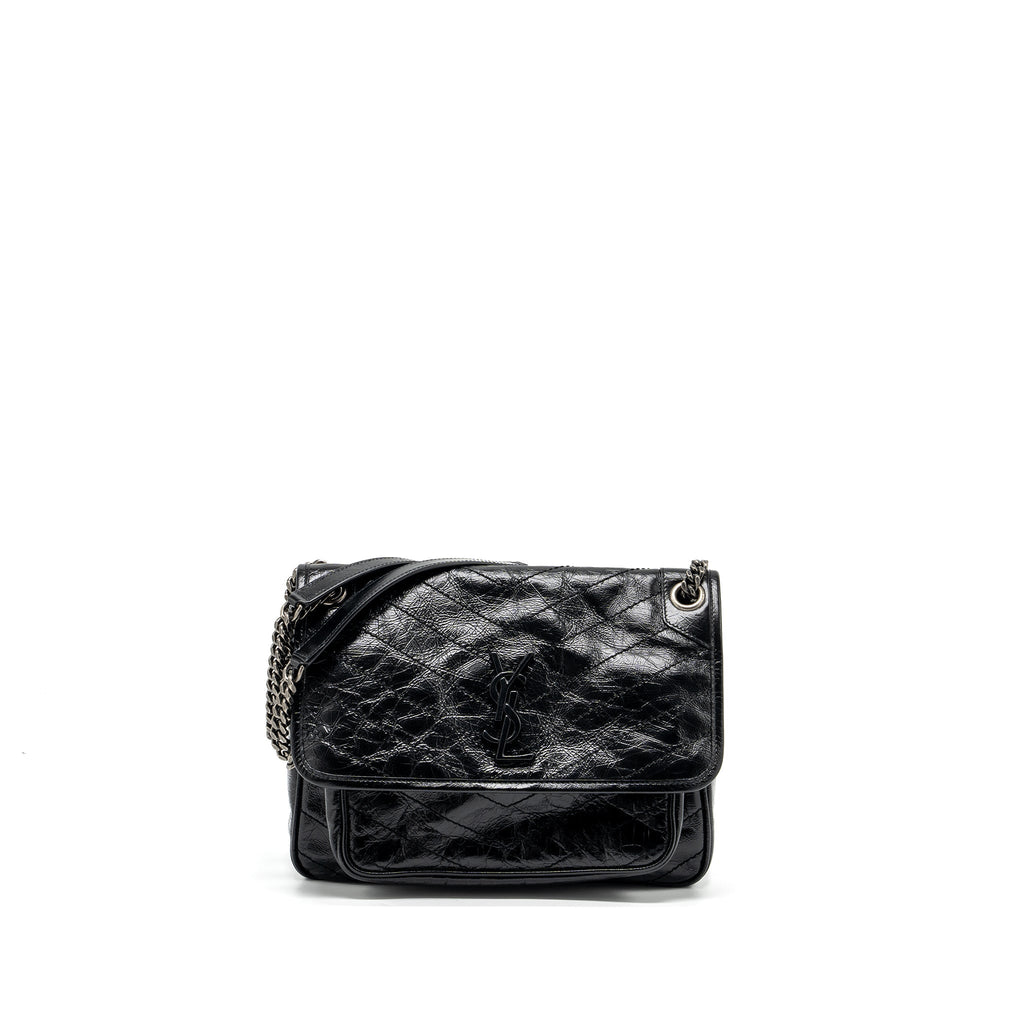 SAINT LAURENT MEDIUM NIKI CALFSKIN BLACK RUTHENIUM HARDWARE