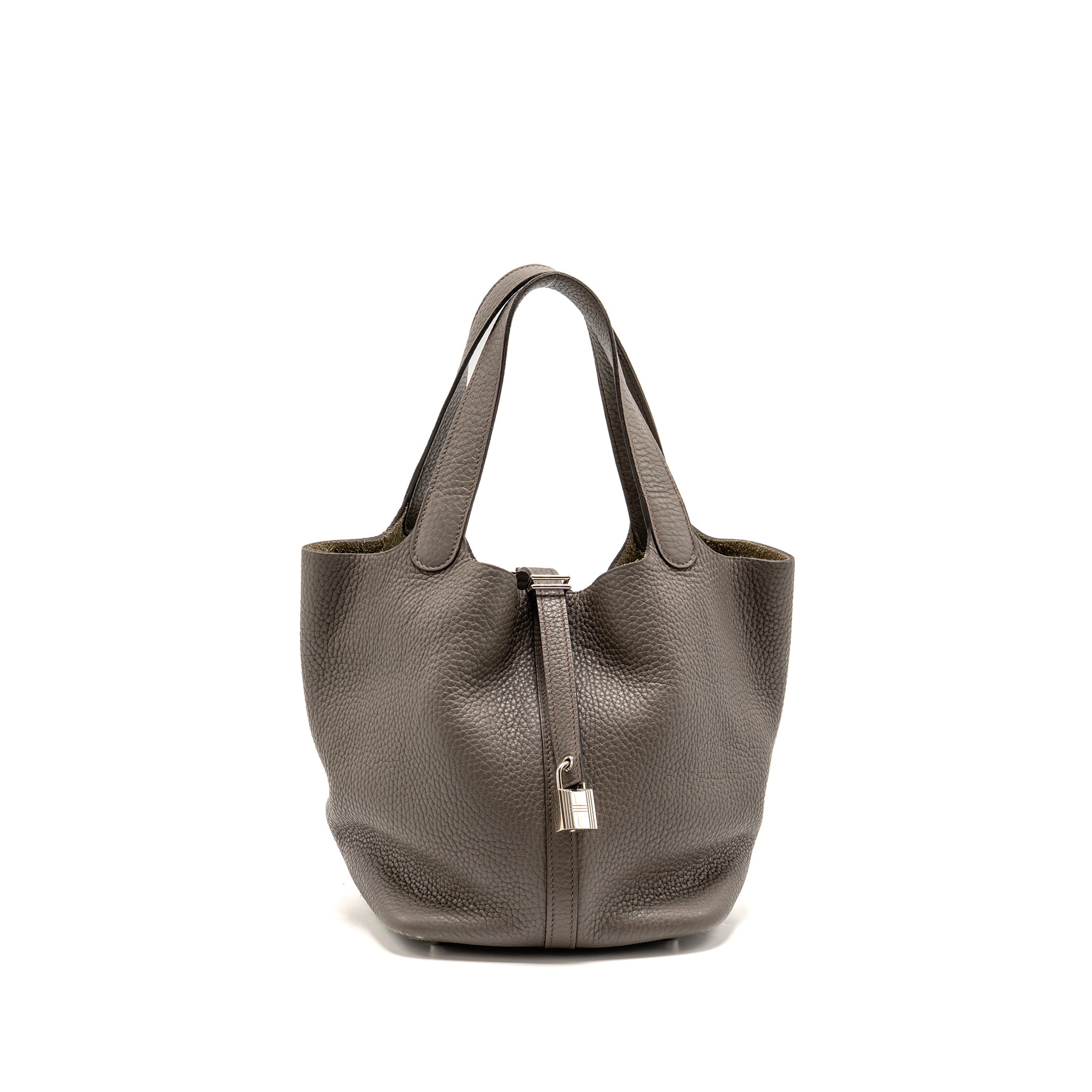 HERMES PICOTIN 22 LOCK BAG CLEMENCE GRIS ETAIN SHW
