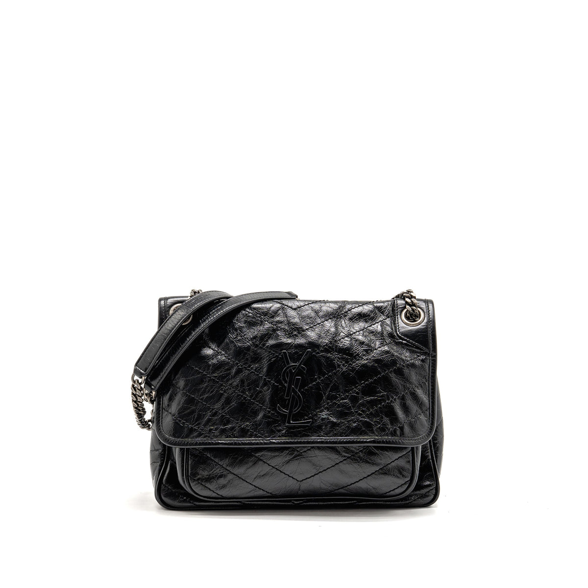 Saint Laurent/YSL Medium Niki Aged Calfskin Black SHW