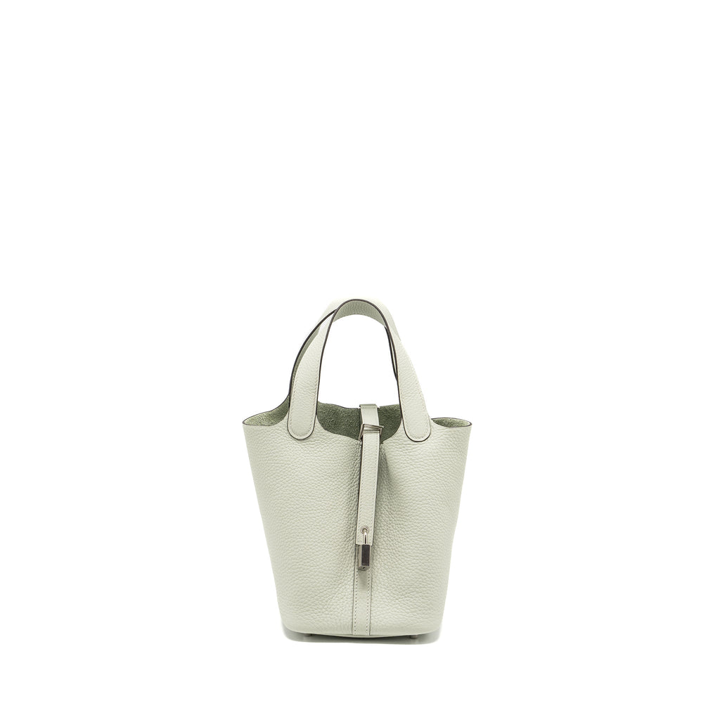 HERMES PICOTIN 18 LOCK BAG CLEMENCE GRIS NEVE SHW