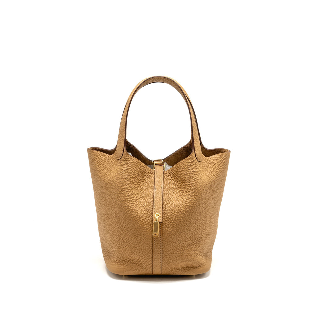 HERMES PICOTIN 22 CLEMENCE BISCUIT GHW