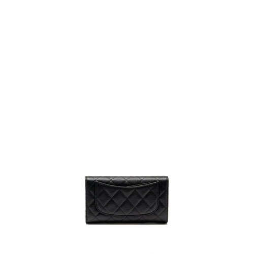 CHANEL CLASSIC CC FLAP LONG WALLET CAVIAR BLACK GHW