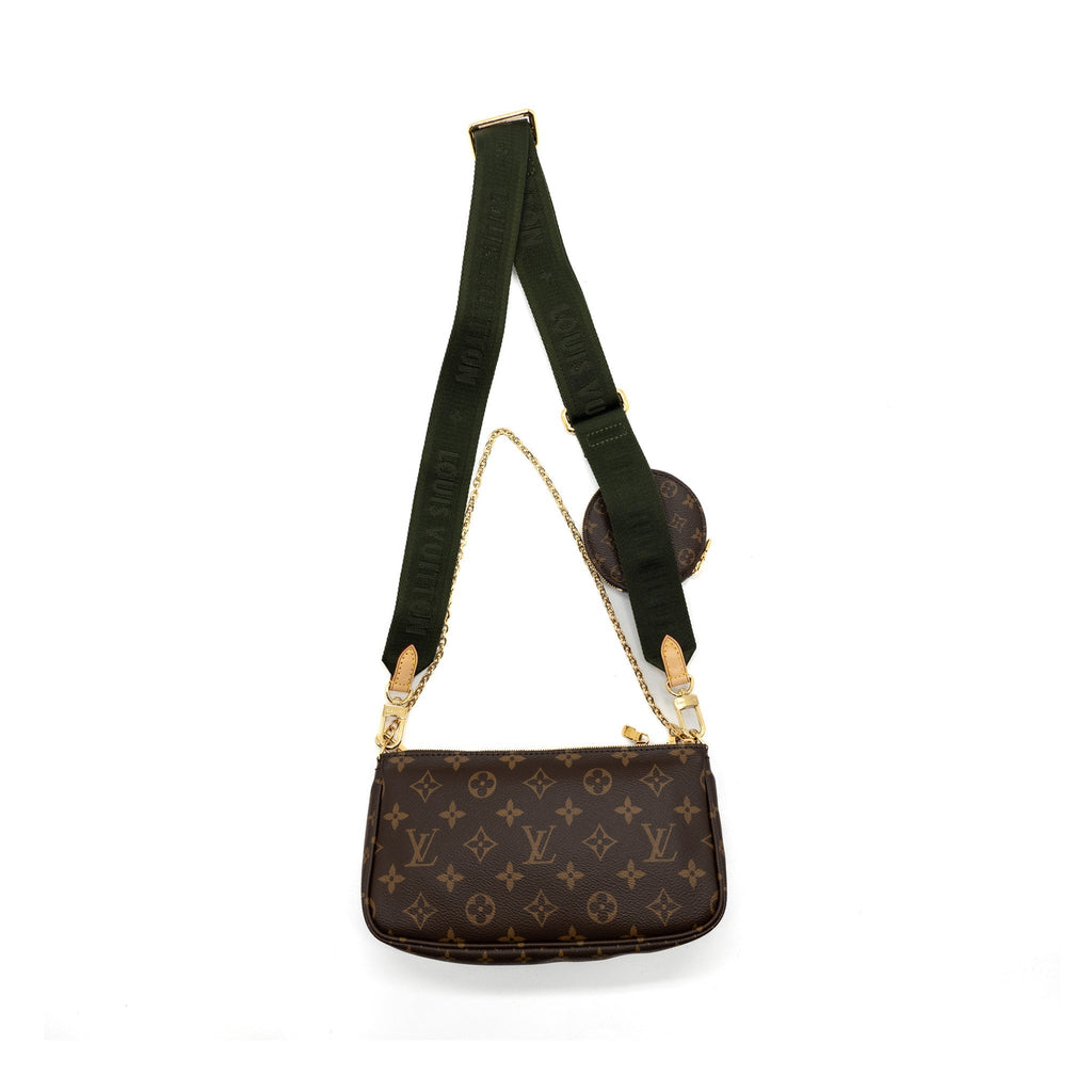 LOUIS VUITTON MULTI POCHETTE MONOGRAM CANVAS KHAKI STRAP GHW
