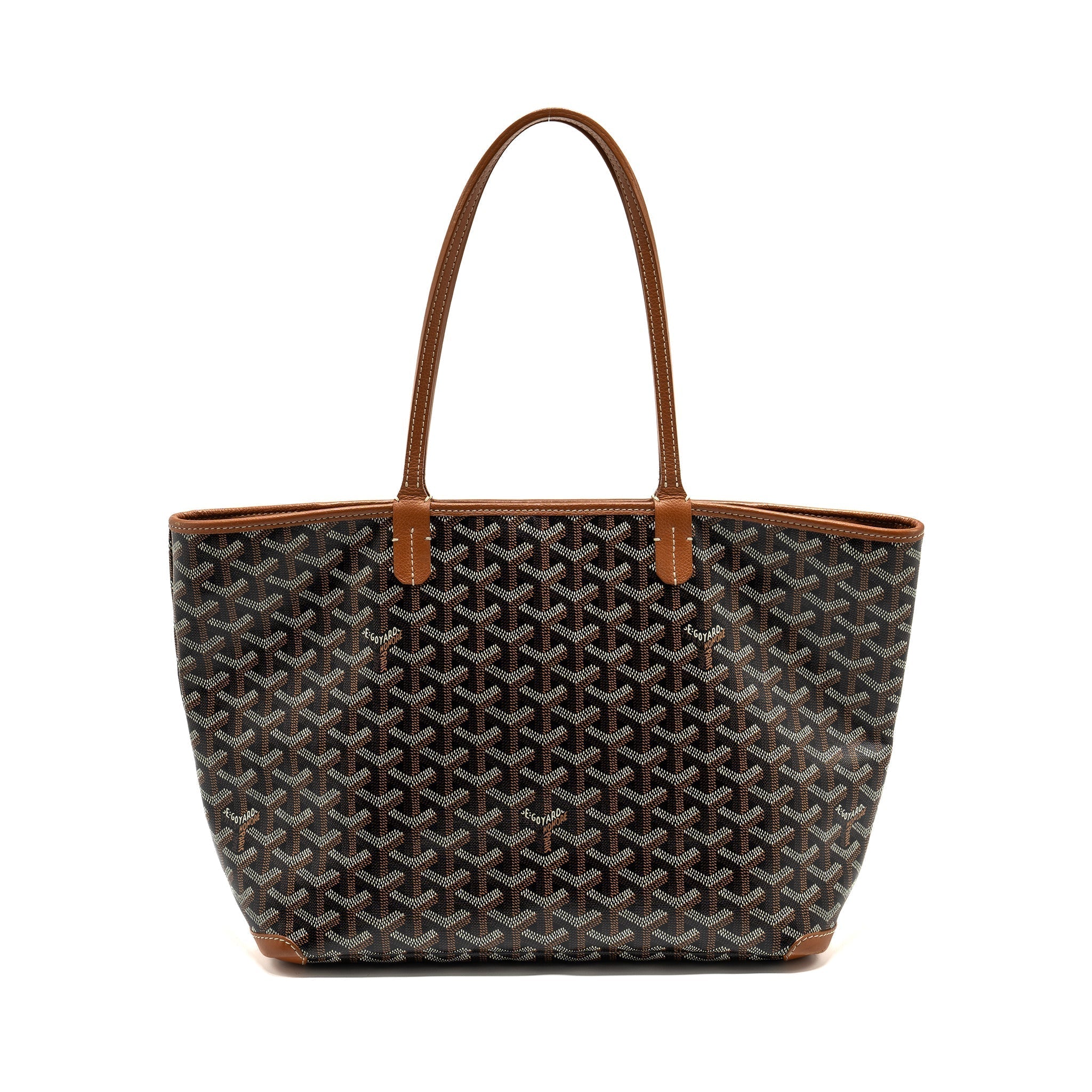 GOYARD ARTOIS PM TOTE BAG GOYARDINE CANVAS BLACK/TAN SHW