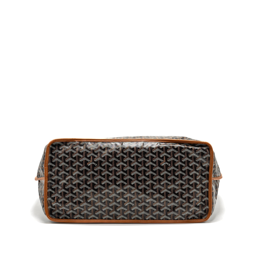 GOYARD ANJOU GM TOTE BAG GOYARDINE CANVAS BROWN/BLACK SHW