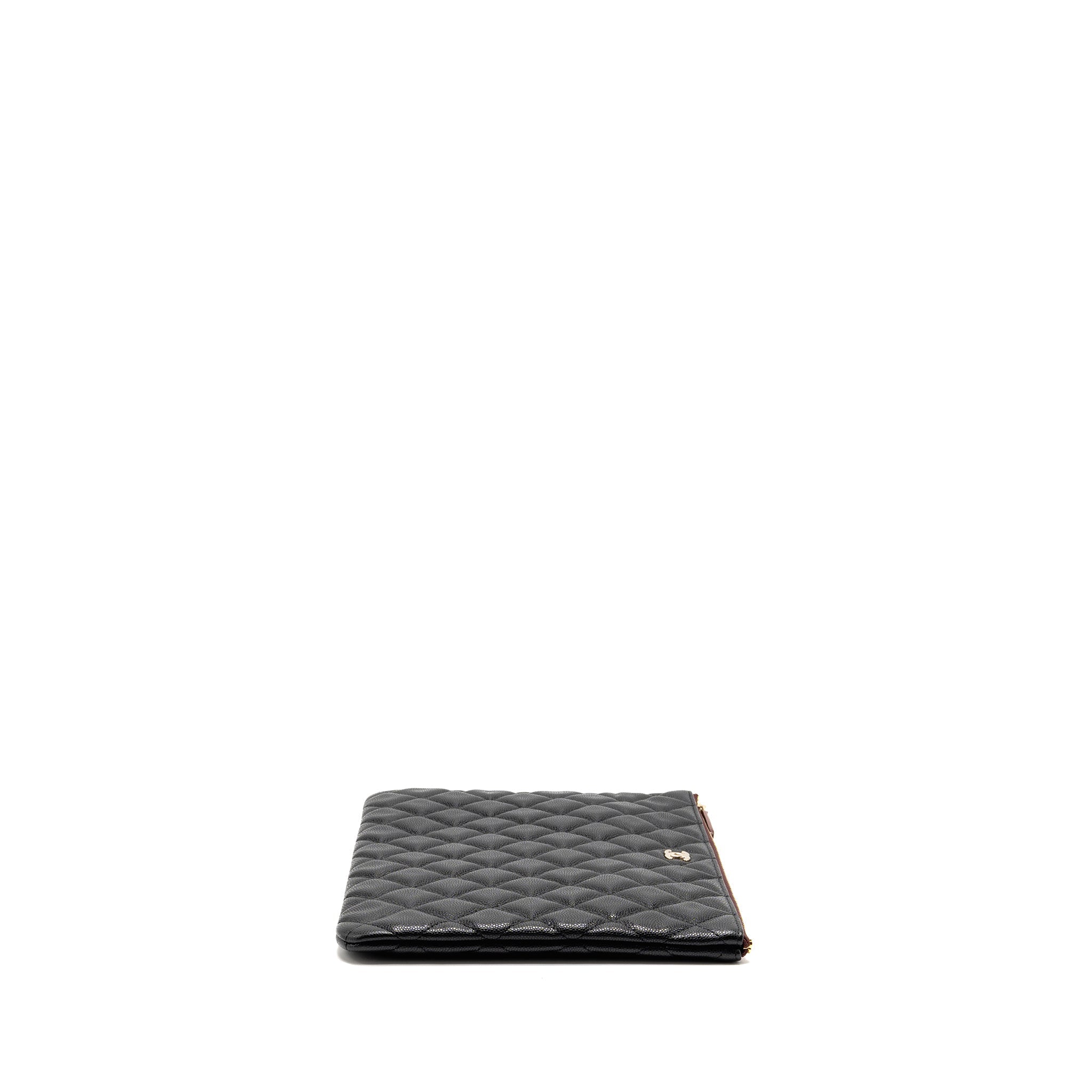 CHANEL CLASSIC O-CASE POUCH/CLUTCH CAVIAR BLACK GHW