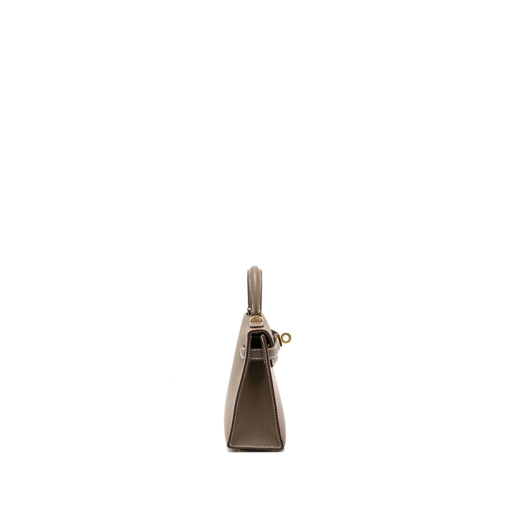 Hermes mini kelly II madame etoupe GHW