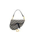 DIOR MEDIUM SADDLE BAG BLUE DIOR OBLIQUE JACQUARD CANVAS/CALFSKIN GHW