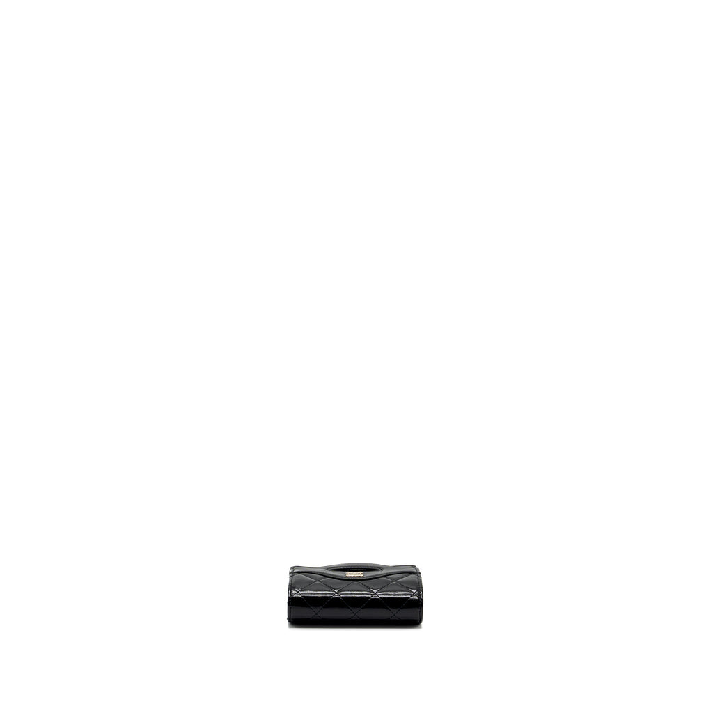 CHANEL 24C 31 CARD HOLDER SHINY CALFSKIN BLACK LGHW (MICROCHIP)