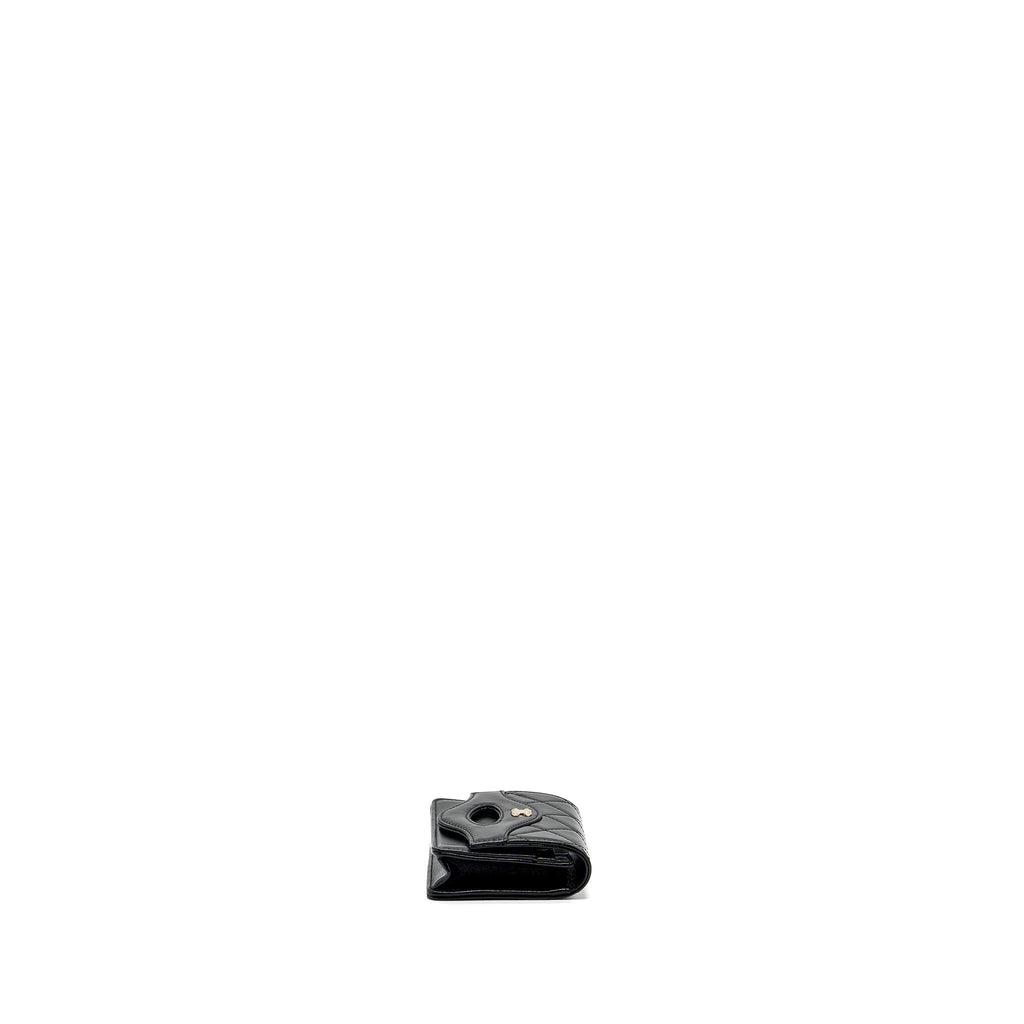 CHANEL 24C 31 CARD HOLDER SHINY CALFSKIN BLACK LGHW (MICROCHIP)
