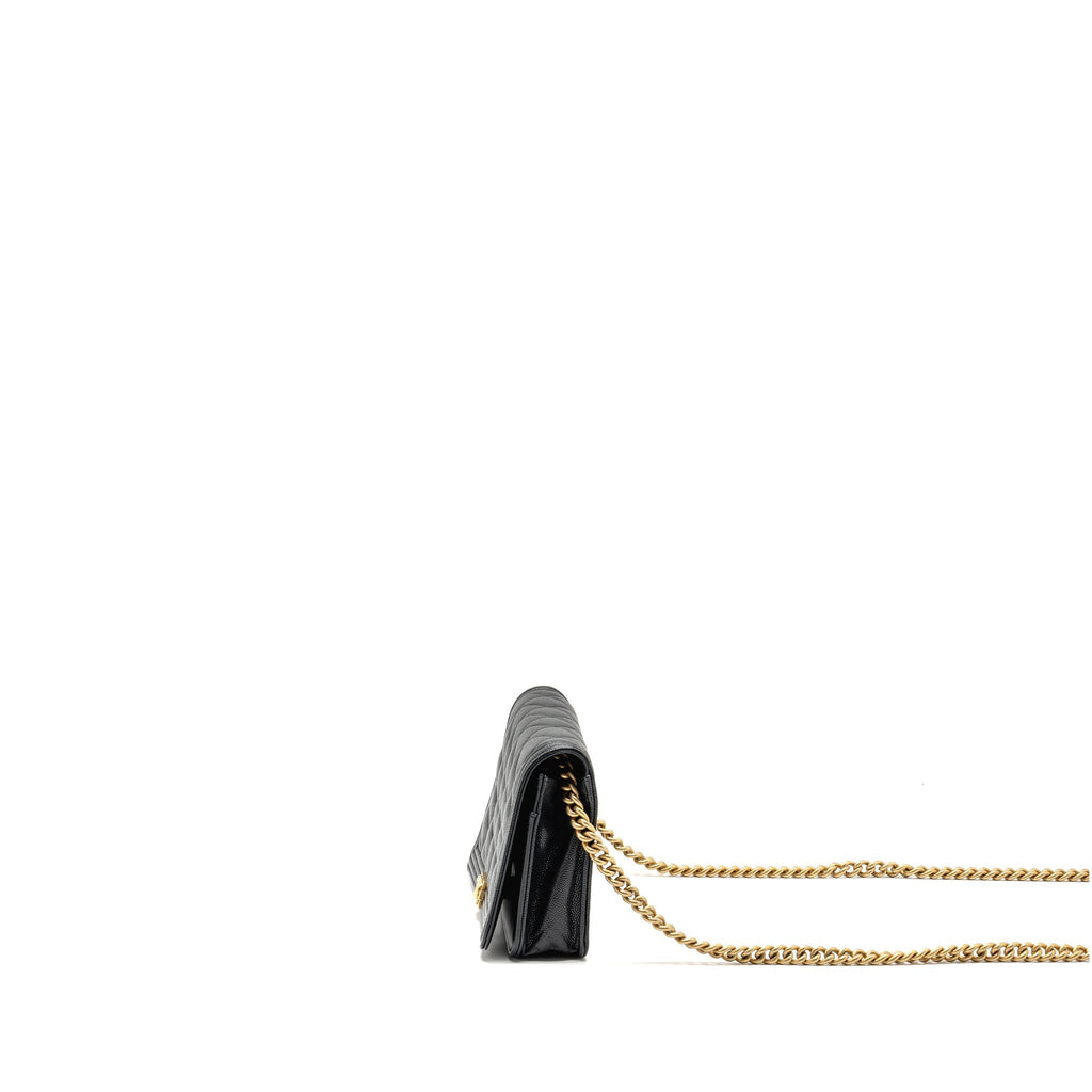 CHANEL BOY WALLET ON CHAIN CAVIAR BLACK GHW